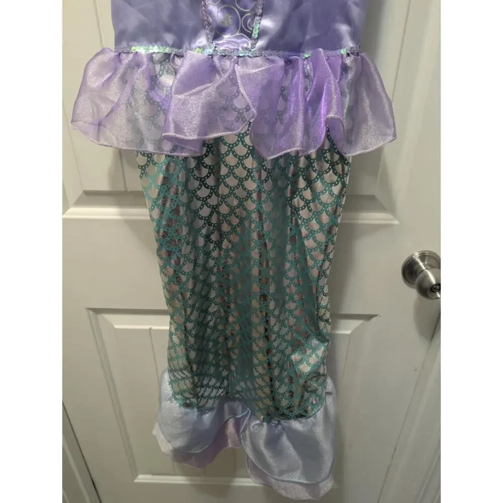 Mermaid Halloween Costume Dress Girls Party Princess Cosplay Ariel Size 8-10 New